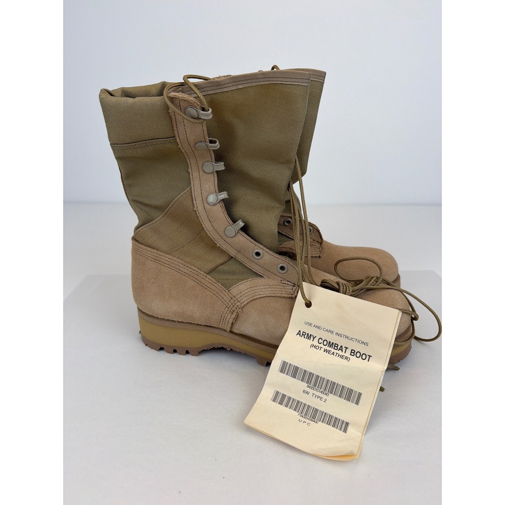 Army Combat Boot Hot Weather 6W Tan Suede Tactical Military Gorpcore Jump Boots